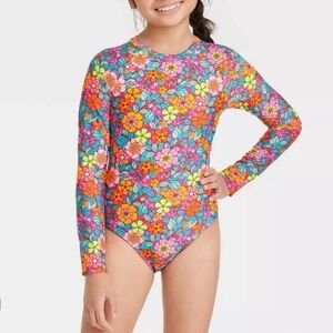 Cat & Jack Kids' Colorful Floral Rashguard